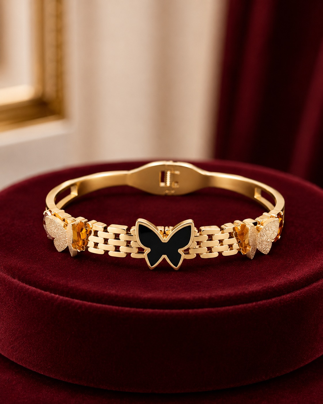 Amber Butterfly Bangle