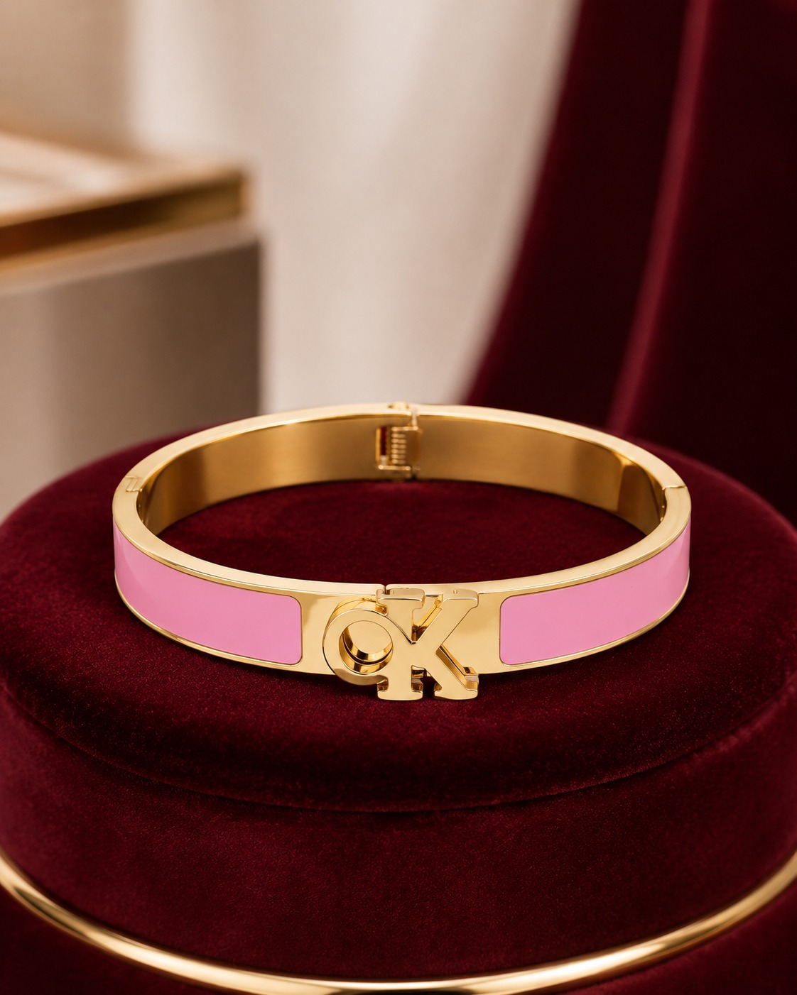 Blush Enamel Bangle