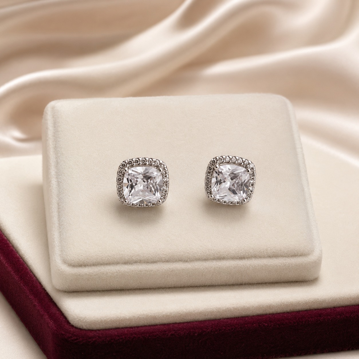 Crystal Square Studs