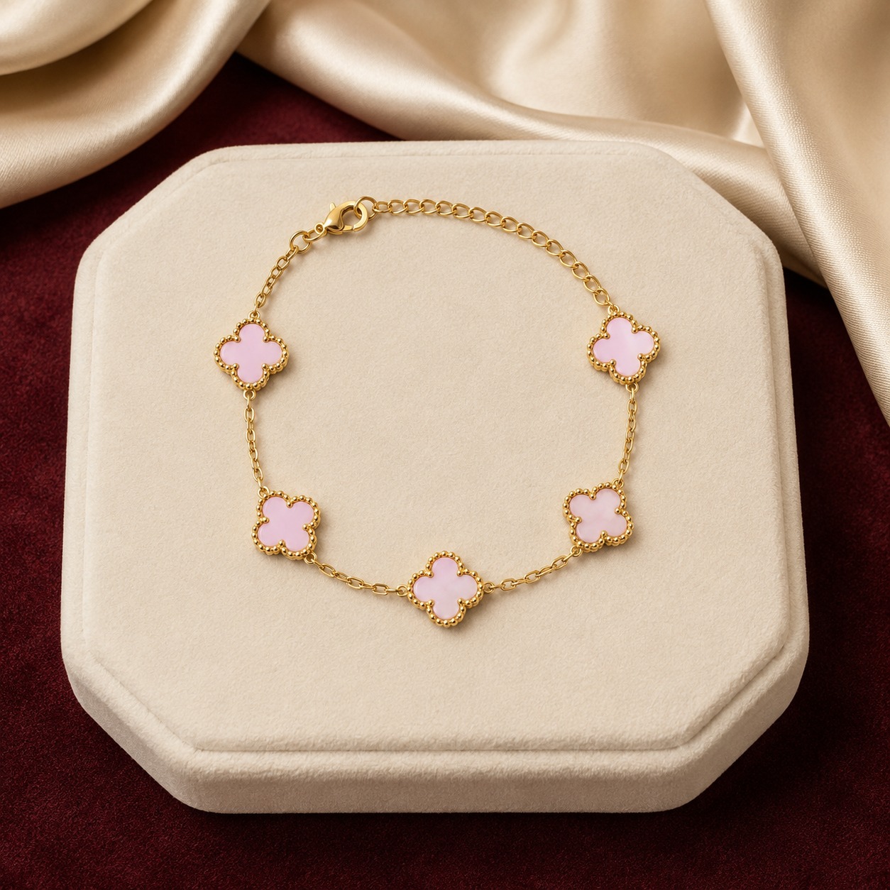 Petal Pink Clover Bracelet