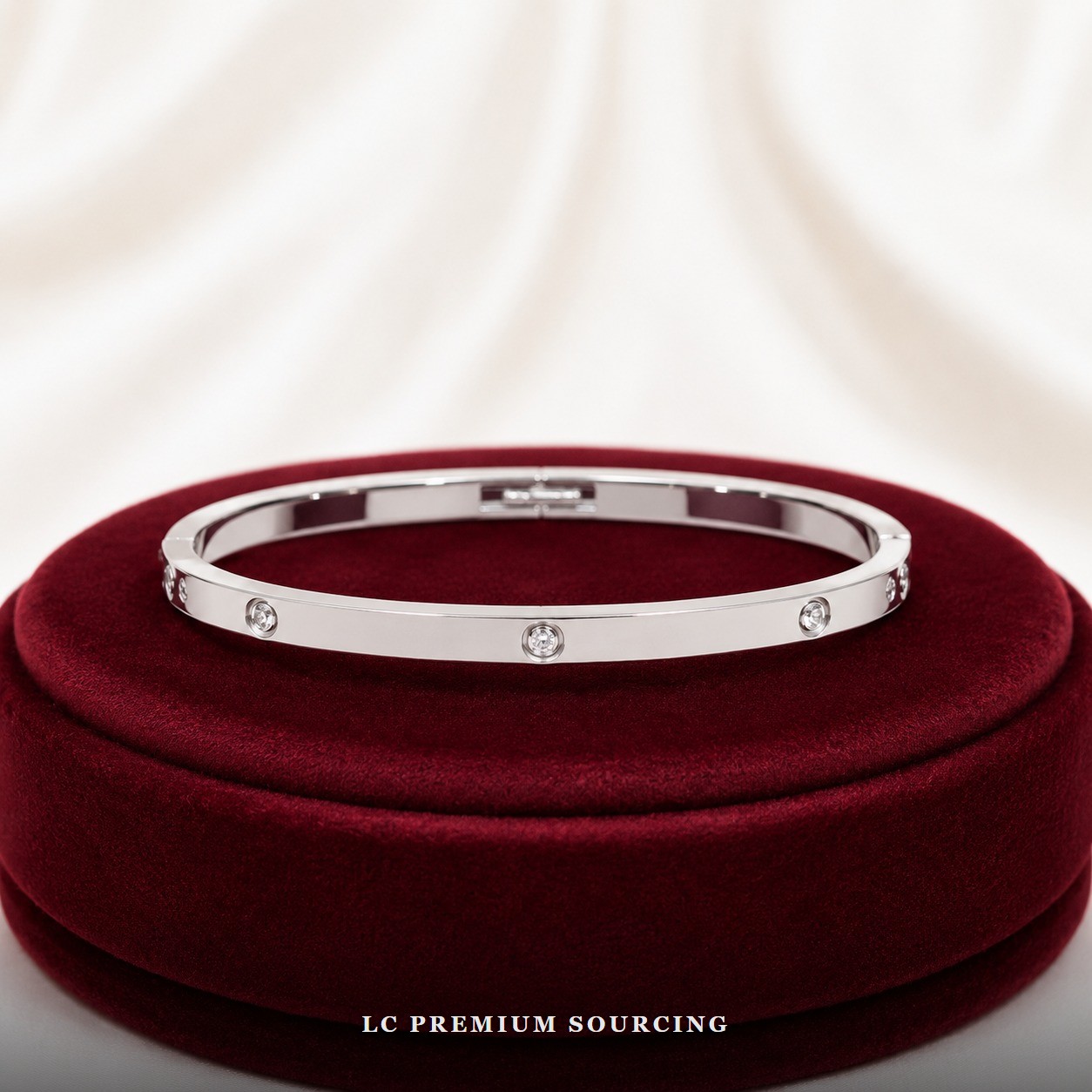 Silver Texture Stud Bangle