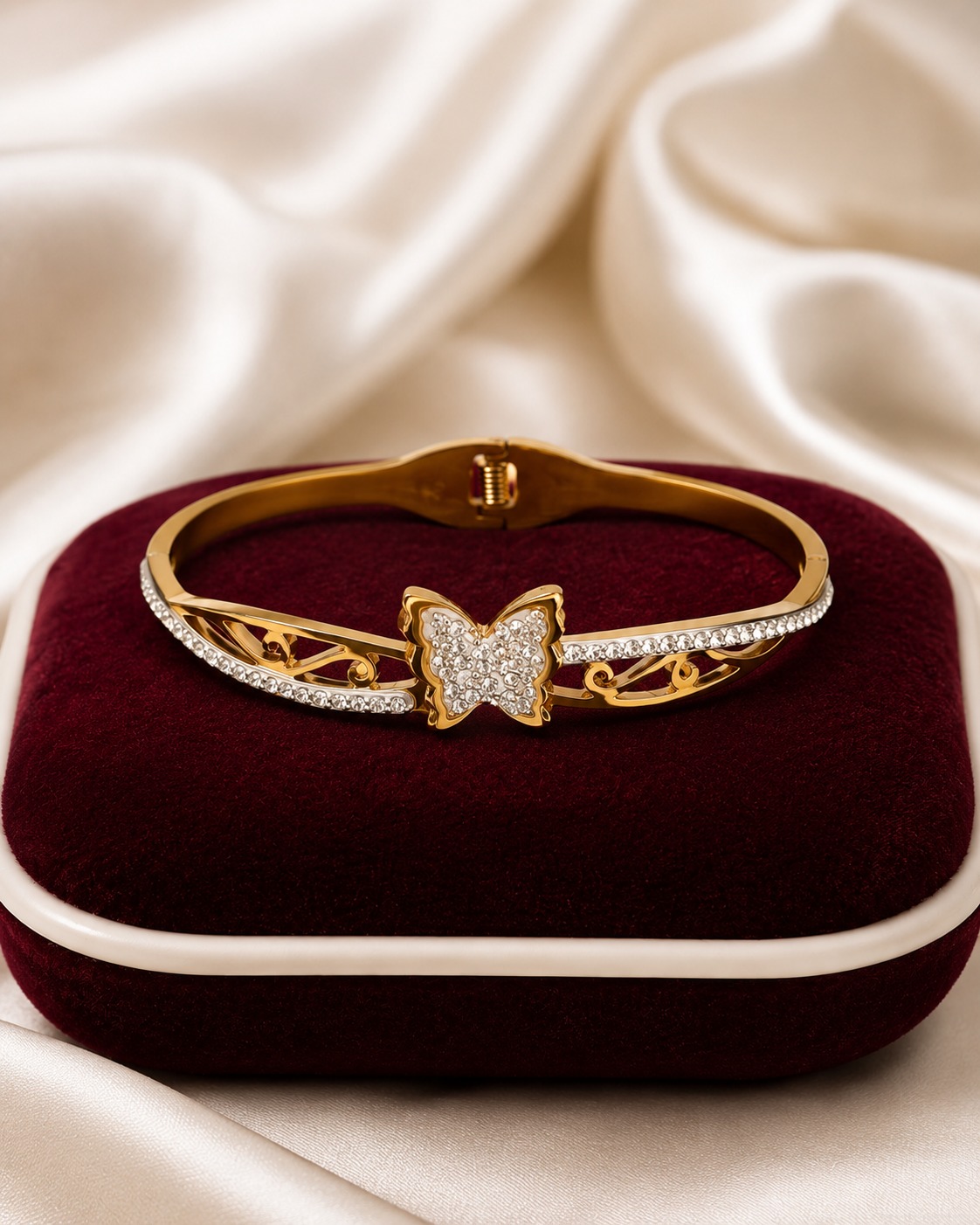 Solitaire Butterfly Bangle